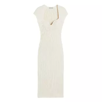 Платье H&amp;M Rib-knit Bodycon, кремовый