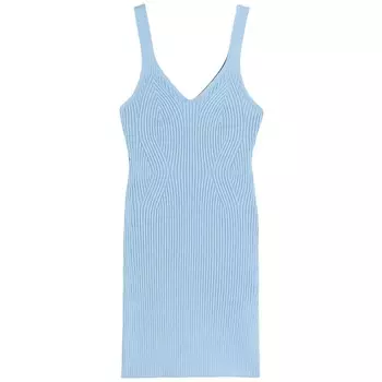 Платье H&M Rib-knit Bodycon, светло-голубой