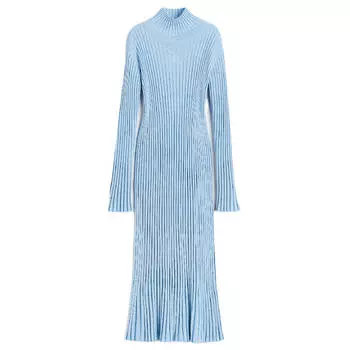 Платье H&amp;M Rib-knit Merino Wool, голубой