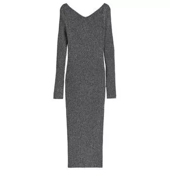 Платье H&amp;M Ribbed Bodycon, темно-серый