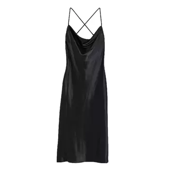 Платье H&amp;M Satin Slip, черный