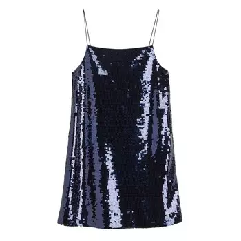 Платье H&M Sequined, темно-синий