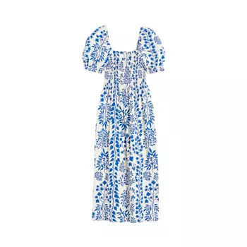 Платье H&amp;M Smocked Jersey, кремовый/синий