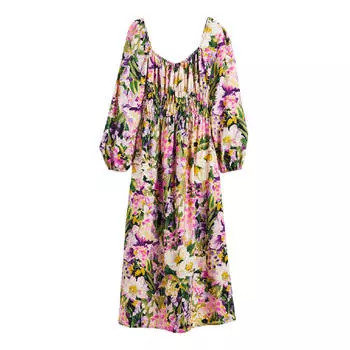 Платье H&M Smocked, мультиколор