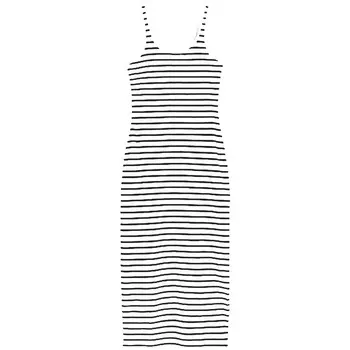 Платье H&amp;M Striped Ribbed Bodycon, белый