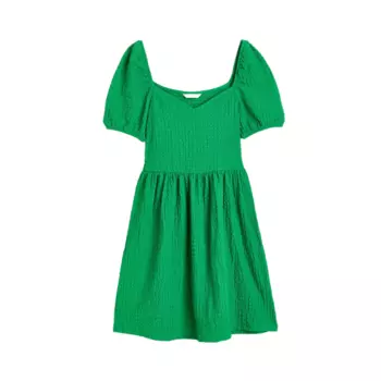 Платье H&M Textured Jersey, зеленый