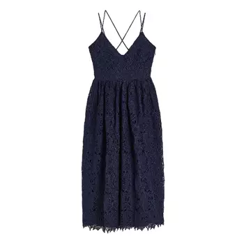 Платье H&M V-neck Lace, темно-синий