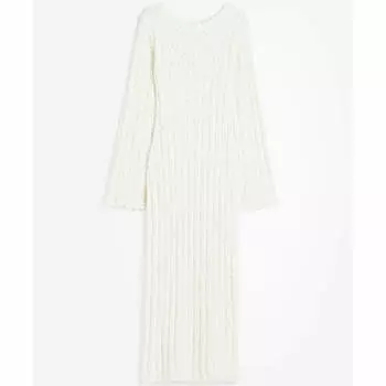 Платье H&M Boucl-knit Bodycon, кремовый