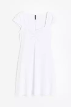 Платье H&M Cap-sleeved Jersey, белый