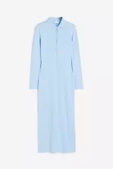 Платье H&M Collared Jersey, голубой