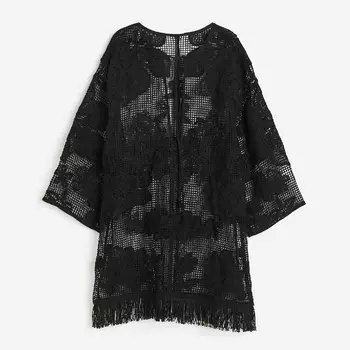 Платье H&M Crochet-look Beach, черный