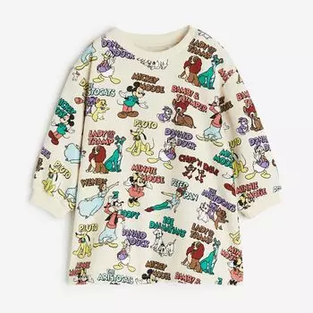 Платье H&M Disney100 Patterned Sweatshirt, мультиколор