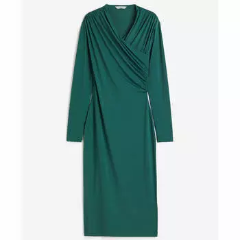 Платье H&M Draped Bodycon, зеленый
