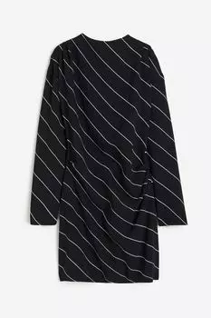 Платье H&M Draped, черный/белый