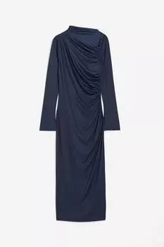 Платье H&M Draped Jersey, темно-синий