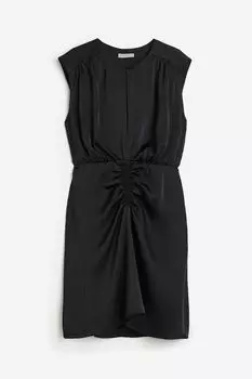 Платье H&M Draped Satin, черный