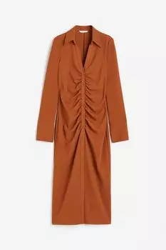 Платье H&M Draped, светло-коричневый