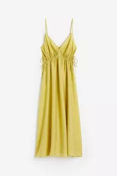 Платье H&M Drawstring-detail, желто-зеленый