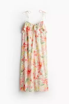 Платье H&M Flounce-trimmed Camisole, розовый