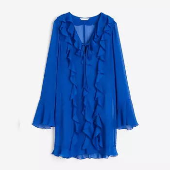 Платье H&M Flounced Chiffon, синий