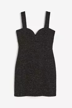 Платье H&M Glittery Bodycon, черный