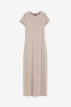 Платье H&M Jersey Bodycon, серо-бежевый