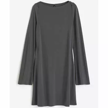 Платье H&M Jersey With A Boat Neckline, темно-серый
