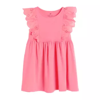 Платье H&M Kids Flounce-trimmed Jersey, розовый