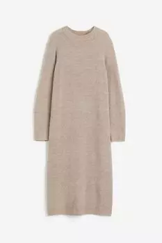 Платье H&M Knit, бежевый