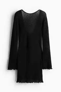 Платье H&M Knit Low-cut Back, черный