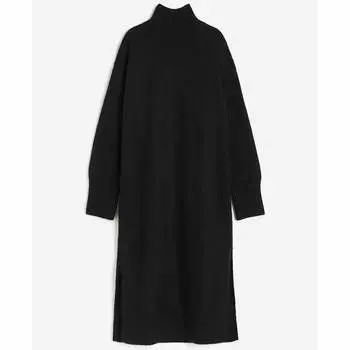 Платье H&M Knit Mock Turtleneck, черный