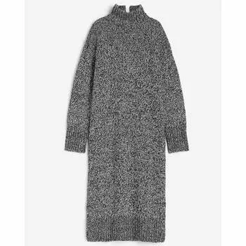 Платье H&M Knit Mock Turtleneck, черный меланж