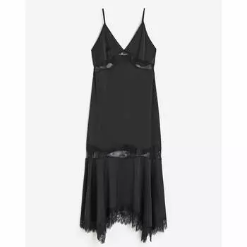 Платье H&M Lace-detail Slip, черный