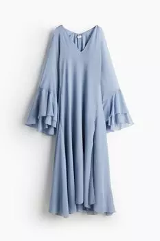 Платье H&M Long Chiffon, голубой