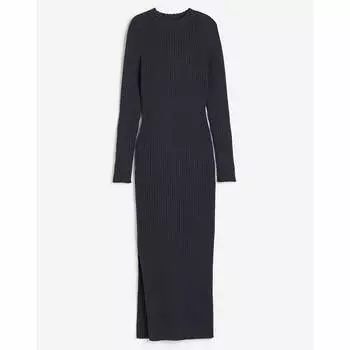 Платье H&M Long Rib Knit, темно-серый