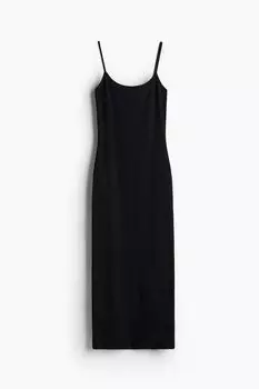 Платье H&M Long Slip, черный