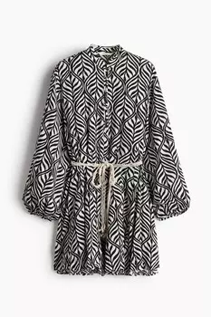 Платье H&M Macram Belt, черный