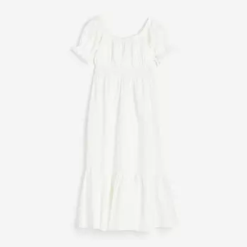 Платье H&M Off-the-shoulder Cotton, белый