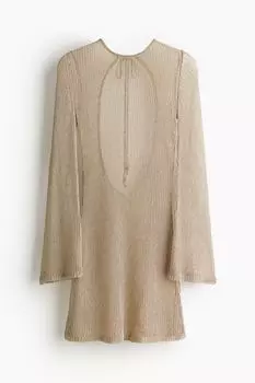 Платье H&M Open-back Knit, золотой
