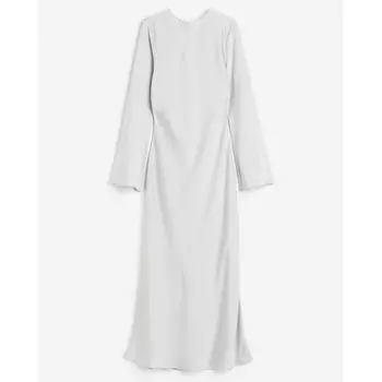 Платье H&M Open-backed Satin, светло-серый