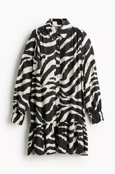 Платье H&M Oversized Shirt, темно-серый