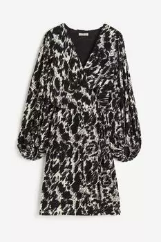 Платье H&M Pliss Wrap, черный
