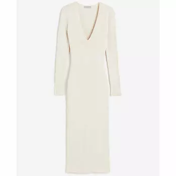 Платье H&M Rib-knit Bodycon, светло-бежевый