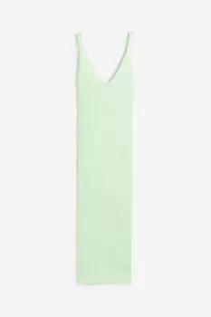 Платье H&M Rib-knit Bodycon, светло-зеленый