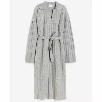 Платье H&M Rib-knit, серый