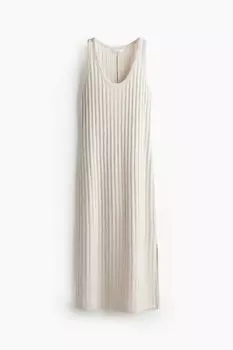 Платье H&M Rib-knit, светло-бежевый