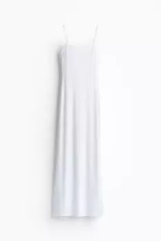 Платье H&M Ribbed Maxi, белый