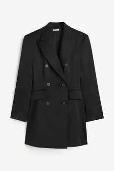 Платье H&M Satin Jacket, черный