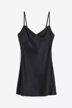 Платье H&M Satin Slip, черный