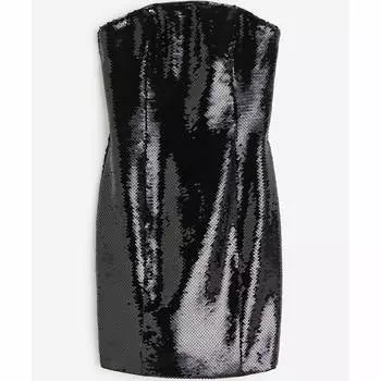 Платье H&M Sequined Bandeau, черный